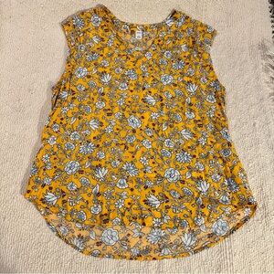 Golden Yellow Floral Print Old Navy Top